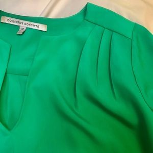 Stitch Fix Emerald Green “silk” blouse sz M